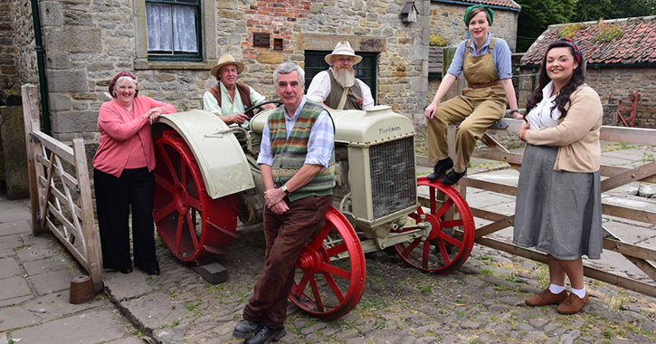 1940s farm staff and volunteers at Beamish Museum